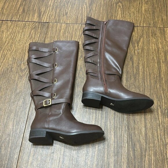 Thalia Sodi Womens Veronika Wide Calf Over-The-Knee Boots Brown - Picture 1 of 8
